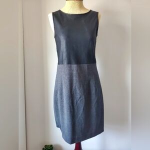 Theory Two-Tone Black and Gray Midi Dress